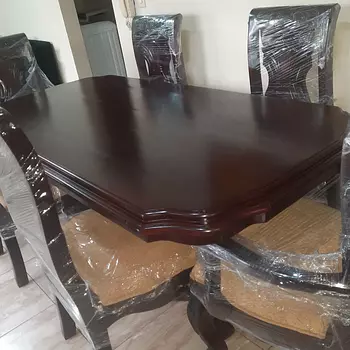 muebles y colchones - comedor en caoba de 6 sillas 
