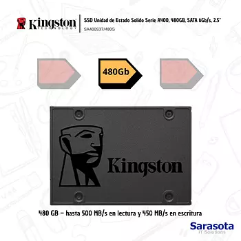 accesorios para electronica - Kingston SSD de 480Gb Serie A400