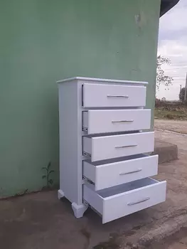 muebles y colchones - Biuro de cinco gavetas en color blanco 