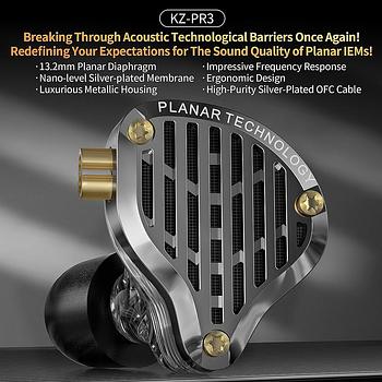 camaras y audio - KZ PR3 13.2mm Planar Magnetic IEM Detachable cable