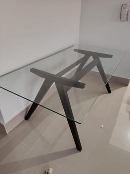 muebles y colchones -  comedor de Cristal Templado Ilumel 180x90 