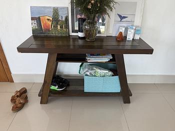 muebles y colchones - SE VENDE SET DE 3 MESAS DE MADERA – CENTRO DE SALA, RECIBIDOR Y ESQUINERA