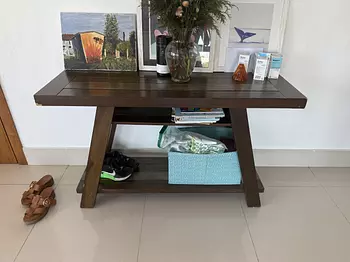 muebles y colchones - SE VENDE SET DE 3 MESAS DE MADERA – CENTRO DE SALA, RECIBIDOR Y ESQUINERA