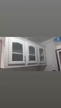 muebles y colchones - Gabinete blanco pequeño de cocina 
