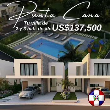 casas vacacionales y villas - Villas en Punta Cana cerca de a las mejores playas 