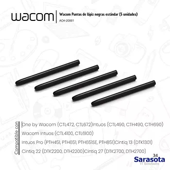 accesorios para electronica - Wacom Puntas para lápiz 5 unidades