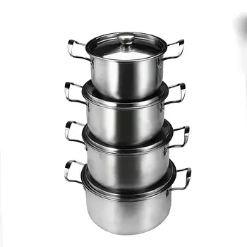 cocina - SET DE 4 OLLAS STAINLESS STEEL SOUP POT