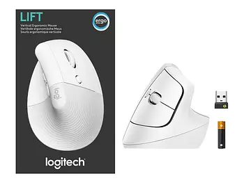 computadoras y laptops - MOUSE LOGITECH LIFT VERTICAL ERGONOMICO INALAMBRICO (WIRELESS) COLOR BLANCO, HAS