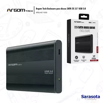 accesorios para electronica - Argom Tech Enclosure para discos SATA III 2.5" USB
