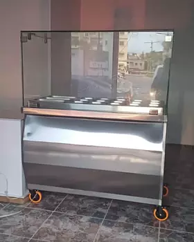 equipos profesionales - Exhibidor de Acero Inoxidable con Vitrina de Crist