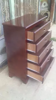 muebles y colchones - Biuro grande con gavetas color caoba 