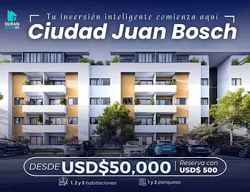 apartamentos - venta de apartamentos en la ciudad Juan Bosh Santo Domingo con bono vivienda