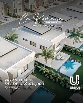 casas vacacionales y villas - Playa Nueva Romana, Villas 3 habitaciones