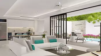 casas - Proyecto en venta  La Romana #23-936 tres Hab. jardín privado con piscina.

