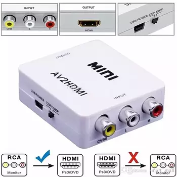 otros electronicos - Adaptador convertidor de AV (RCA) a HDMI