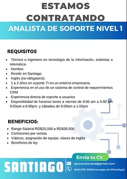 empleos disponibles - Analista de soporte nivel 1