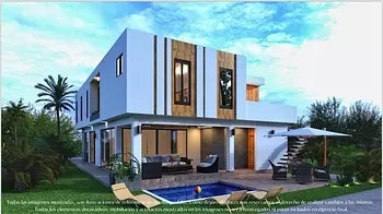casas vacacionales y villas - Venta de Villa lujosa en vista cana con piscina República Dominicana 
