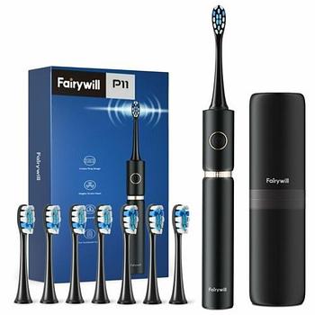 salud y belleza - Cepillo de dientes eléctrico ultrasónico P11 con 8 cabezales y estuche viaje