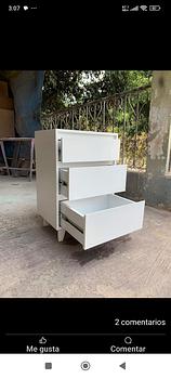 muebles y colchones - Mesa de noche en color blanco 