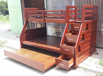 muebles y colchones - Camarote de tres plataforma en madera 