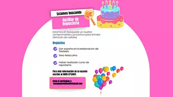 empleos disponibles - Auxiliar de Reposteria