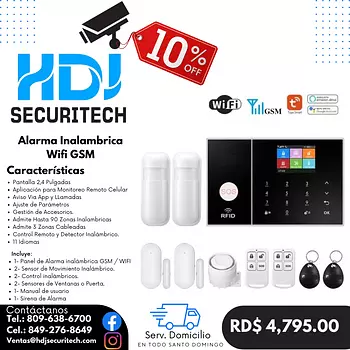 accesorios para electronica - Alarma de Seguridad Inalambrica WiFi GSM