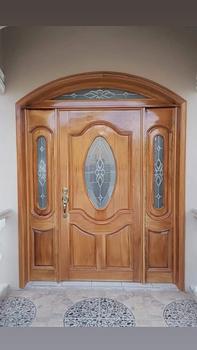 muebles y colchones - Puerta de entrada en madera de caoba 
