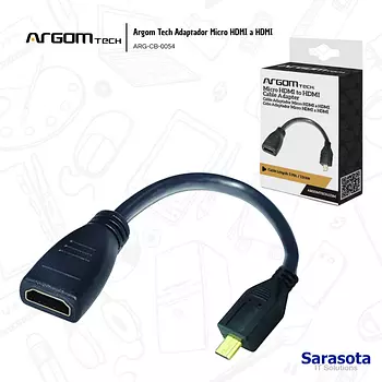 accesorios para electronica - Argom Tech Micro HDMI a HDMI hembra, ARG-CB-0054
