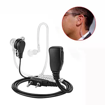 accesorios para electronica - Auriculares transparente con micrófono PTT de 2 pines, tubo acústico BAOFENG