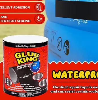 herramientas, jardines y exterior - CINTA PARA TAPAR GOTERAS GLUE KING 4"