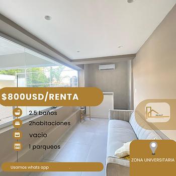 apartamentos - apartamento en alquiler zona universitaria 