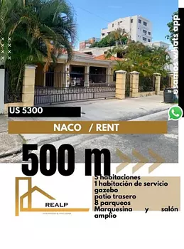 casas - Casa en naco alquiler