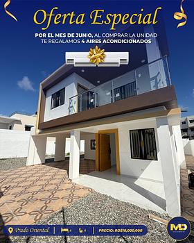 casas - SE VENDE CASA DE LUJO CON PISCINA  UBICADA EN PRADO ORIENTAL, AUT. DE SAN ISIDRO