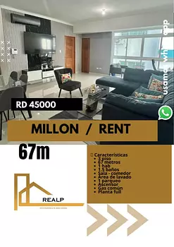 apartamentos - Apto millón torre 1hab