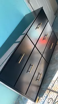 muebles y colchones - Gavetero de seis gavetas negro moderno nuevo 