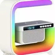 camaras y audio - Bocina bluetooth con luces RGB 3 en 1 y cargador inalambrico