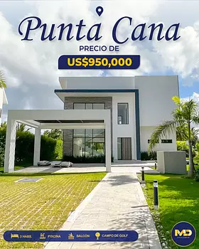 casas vacacionales y villas - 🏡Villa de Lujo en Cocotal, Punta Cana | Piscina + CONFOTUR | CAMPO DE GOLF ⛳ 