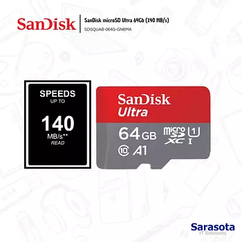 accesorios para electronica - SanDisk microSD Ultra 64Gb (140 MB/s)