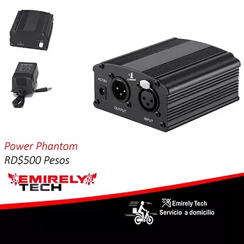 equipos profesionales - Power phanthom 48v para microfono condensador fuente fantasma