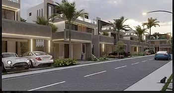 casas vacacionales y villas - Venta de villas De lujo con piscina tipo townhouse en los corales Punta cana bav