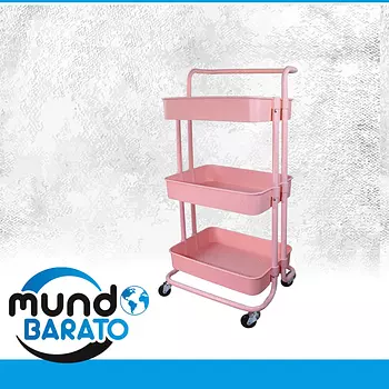 decoración y accesorios - Carrito con ruedas de 3 bandejas ideal cocina maquilladoras carro  organizador