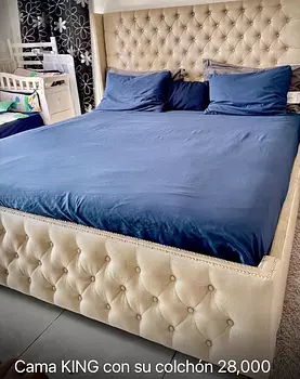 muebles y colchones - CAMA KING BUENAS CONDICIONES 
