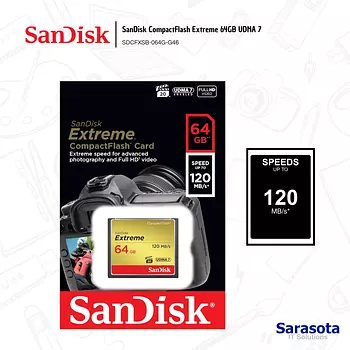 accesorios para electronica - SanDisk CompactFlash Extreme 64GB UDMA 7