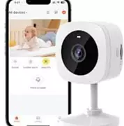 camaras y audio - Cámara de seguridad 2K con visión nocturna, audio