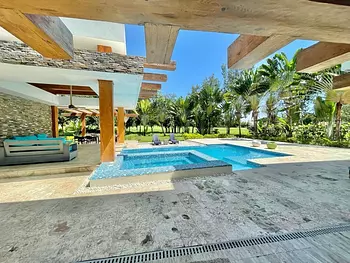casas vacacionales y villas - PRECIOSA VILLA MODERNA 5HAB PISCINA,  JACUZZI y PLAYA CON VISTA AL CAMPO DE GOLF