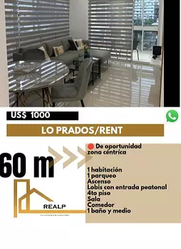apartamentos - Hermoso apartamento de 1 habitación