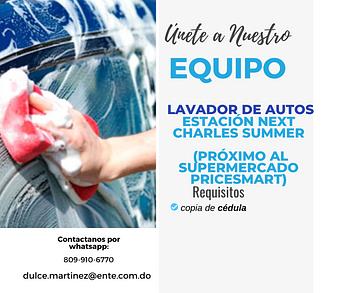 empleos disponibles - LAVADOR DE AUTOS (CAR WASH NEXT CHARLES SUMMER