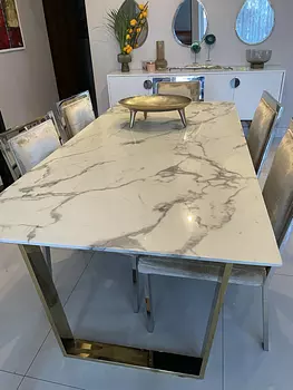 muebles y colchones - Mesa de comedor, tope tipo mármol 