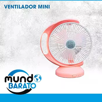 aires acondicionados y abanicos -  Ventilador Recargable pequeño con luz LED 3 Velocidades Abanico Abanicos 