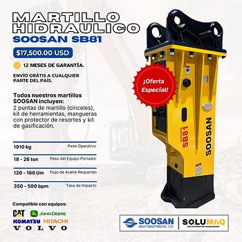 construccion e industrial - Martillo Hidráulico SOOSAN SB81
